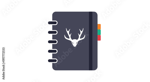 Deer Head Notebook Illustration.