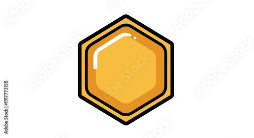 Golden Honeycomb Icon Design.