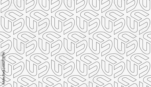 Minimal light gray seamless pattern with smooth interlocking curves. Clean and subtle geometric texture suitable for branding, stationery, and soft backgrounds.