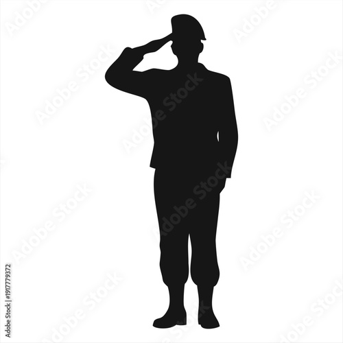Tactical Soldier Silhouette - Military Special Forces Guard with Rifle Vector