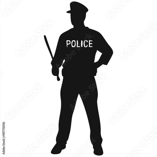 Police Officer Avatar Icon - Minimalist Law Enforcement Vector Illustration