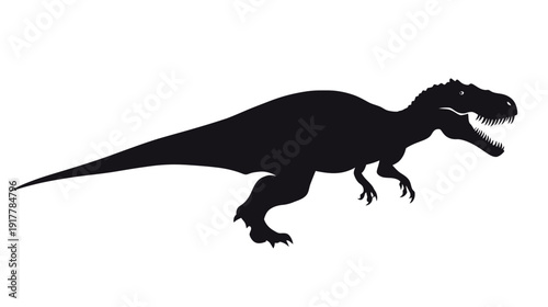 Silhouette of a Tyrannosaurus Rex Roaring Fiercely (1)