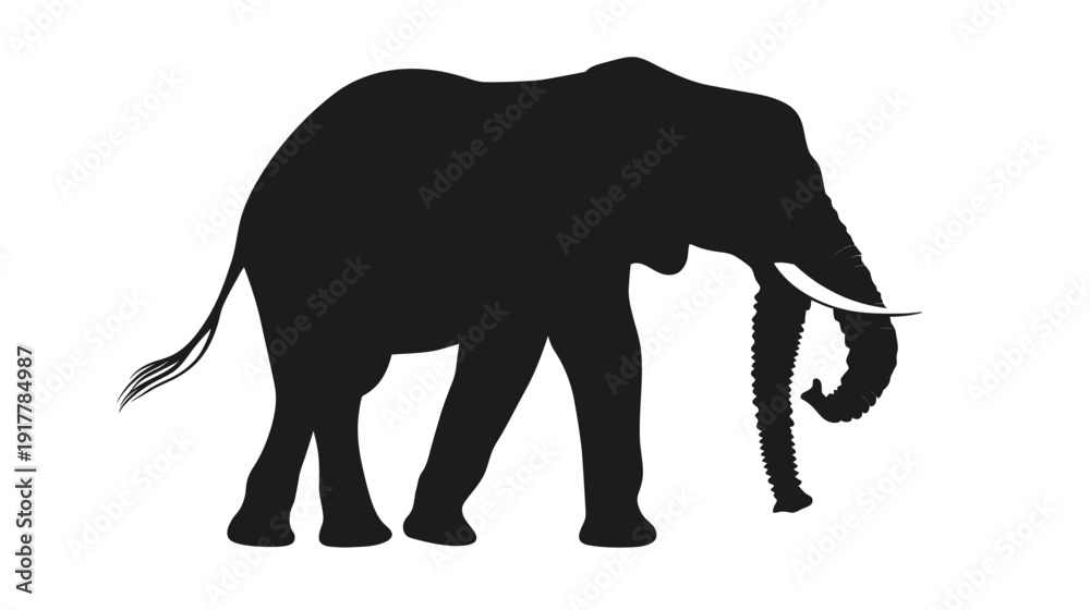 Obraz premium Silhouette of an Elephant Standing Gracefully