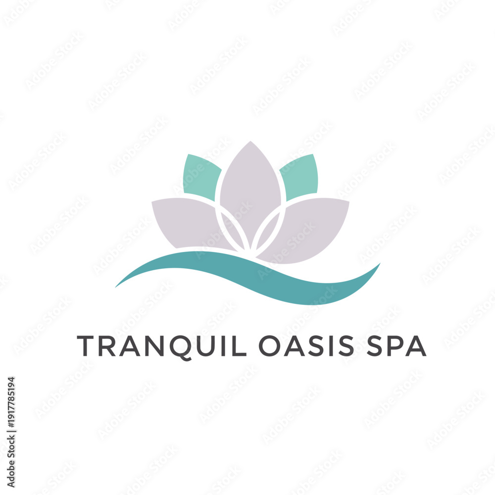 Obraz premium Serene Spa Logo Featuring Lotus and Water Elements