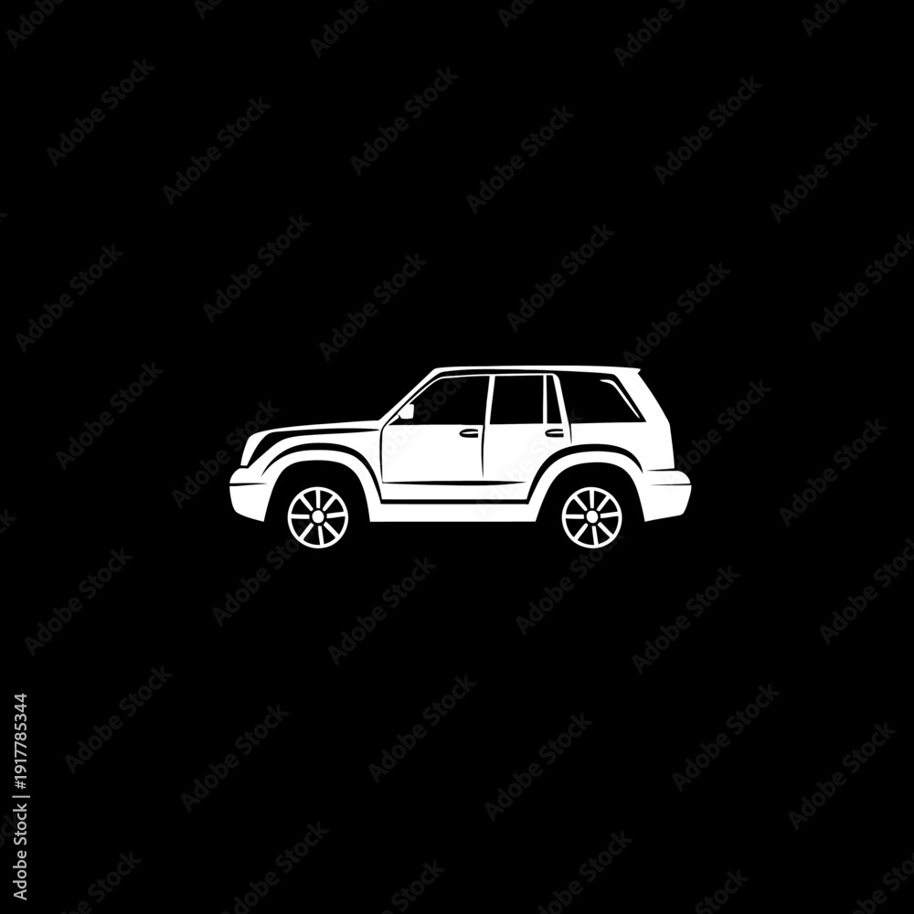 Fototapeta premium Side view of a modern SUV on a plain background