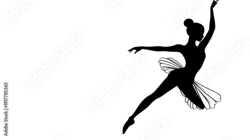 Silhouette of a Ballerina Dancing Gracefully in Motion