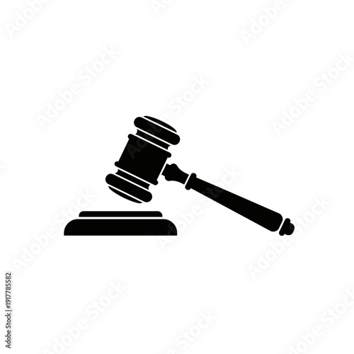 Silhouette of a gavel symbolizing justice
