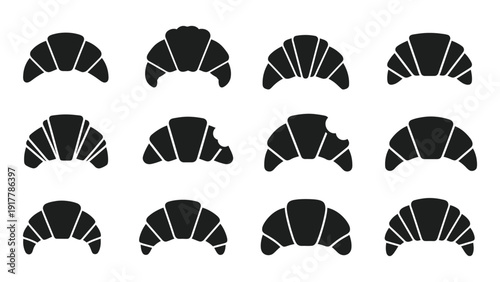Croissant icon silhouette vector illustration isolated