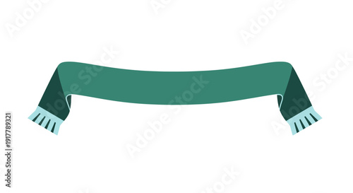 Green Scarf with Fringe.