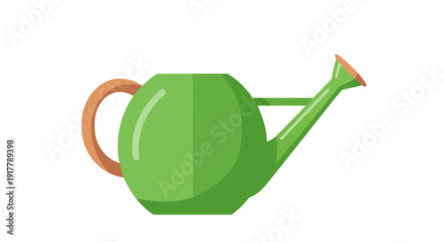 Green Watering Can Illustration.