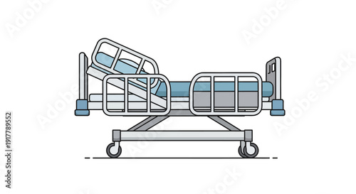 Hospital Bed Illustration.