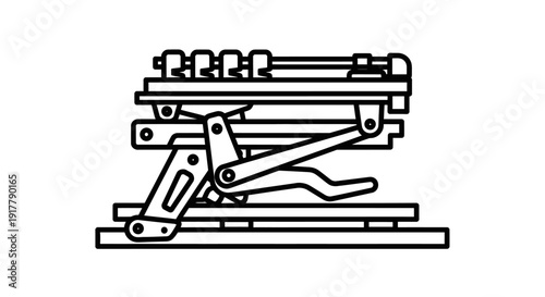 Mechanical Scissor Jack Illustration.