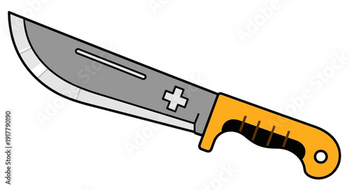 Medical Machete Knife Illustration.