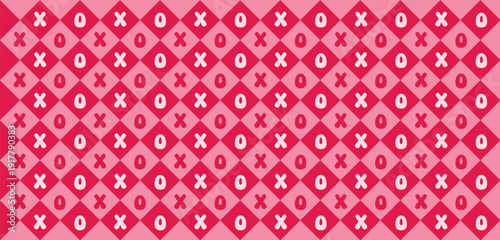 Vibrant pink tic tac toe pattern background