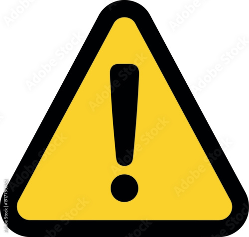 Yellow Warning Sign with Exclamation Mark – Safety Alert Hazard Icon Vector