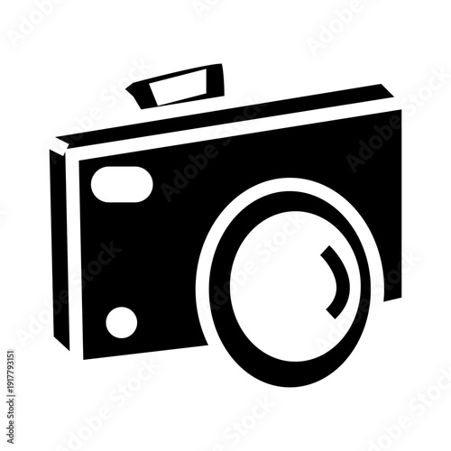 digital camera glyph icon vector illustration