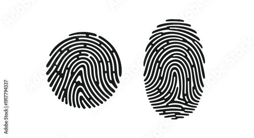 Two detailed fingerprint impressions create a striking visual silhouette