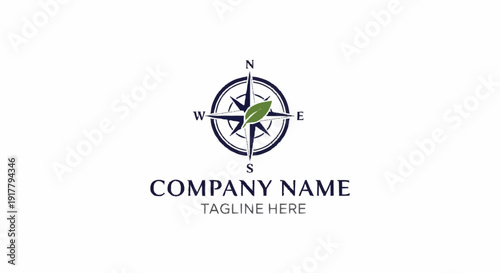 Compass Logo Template with Company Name.