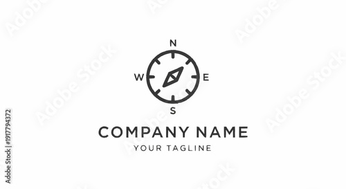 Compass Logo Template with Company Name.