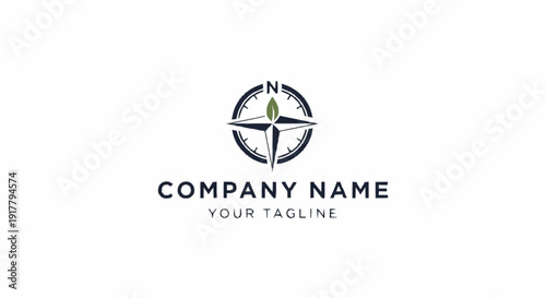 Compass Logo Design Template with Directions.