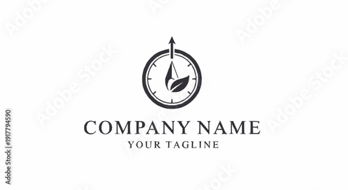 Compass Logo Design Template with Needle.