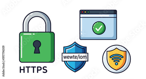 Security Icons for HTTPS and Protection.