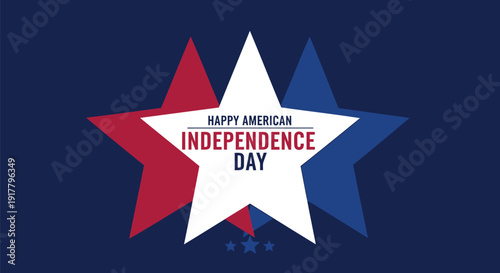 American Independence Day star icon, patriotic symbol, vector illustration isolated on transparent background