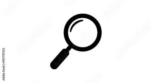 Black Magnifying Glass Icon Symbol.