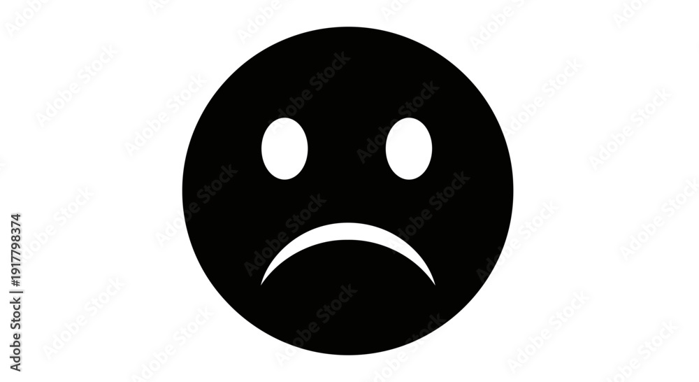 Fototapeta premium Sad Face Emoji Expression Emotion Symbol.