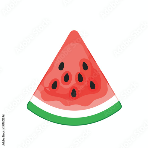 Fresh Juicy Watermelon Slice on White Background for Healthy Eating and Refreshing Snacks
