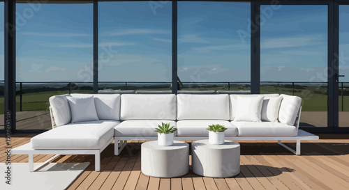 Lounge chairs in luxurious indoor and outdoor settings with modern furniture and decor