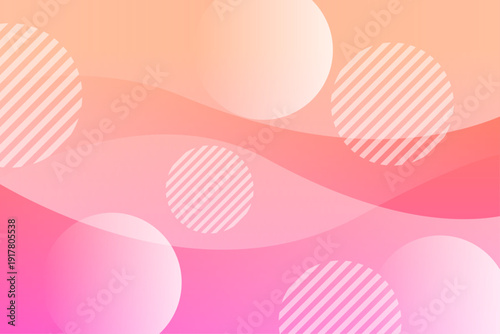 ポップなピンク抽象背景と円形ストライプのデザイン