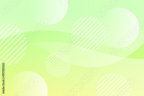 ポップな黄緑抽象背景と円形ストライプのデザイン