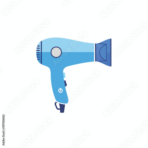 Modern blue handheld hair dryer with sleek design and adjustable airflow