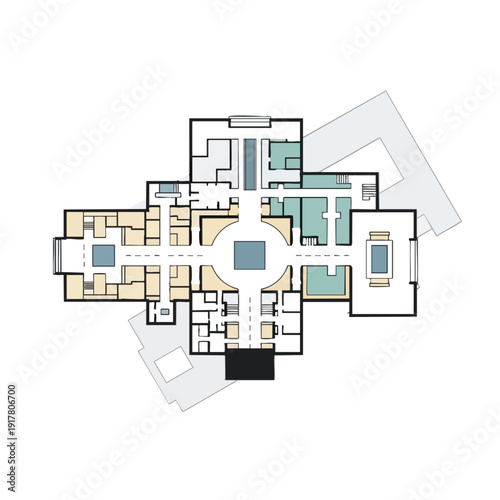 Elegant Floor Plan Drawing for Residential or Commercial Building Design