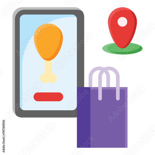 Food Delivery Flat Icon