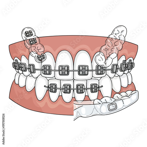 Complete Dental Braces Alignment with Orthodontic Retainer for Healthy Smile