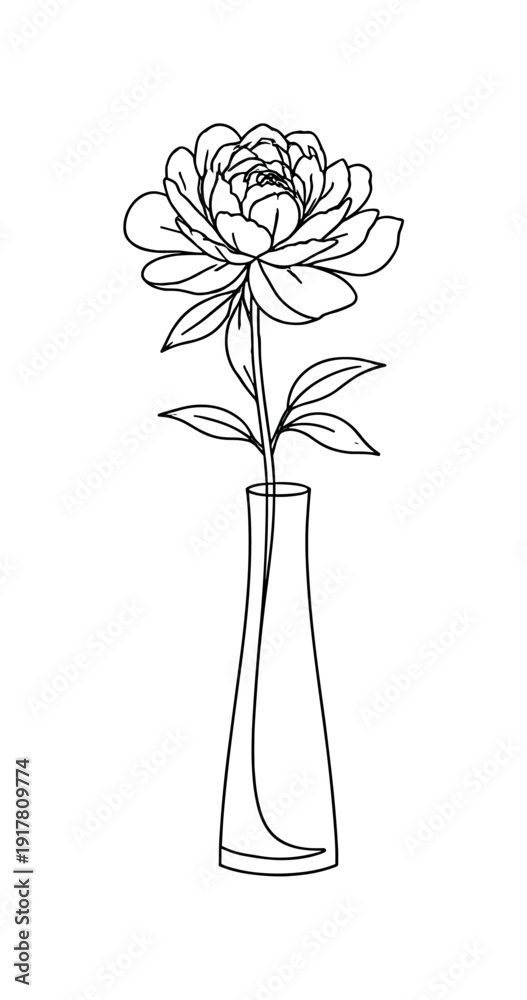 Obraz premium Minimalist Peony Vase. 