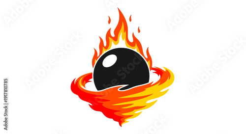 Flaming Hot Poker Black Eight Ball.