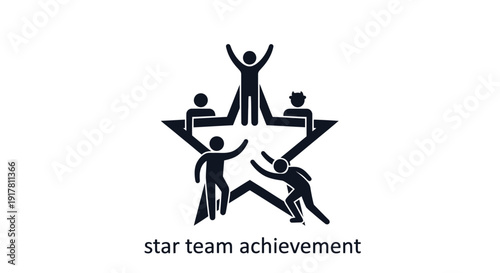 Team achievement star logo design.