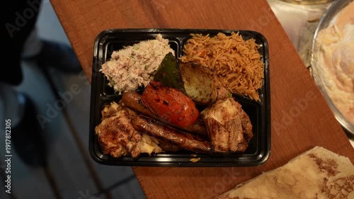 Grilled Meat with Rice Plate – Traditional Middle Eastern Meal