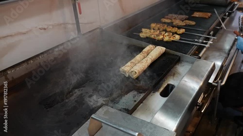 Preparing Arabic Shawarma Wrap – Traditional Middle Eastern Food Preparation