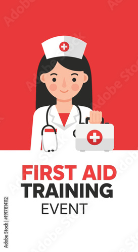 A Friendly Nurse Displays First Aid Essentials Ready To Educate And Provide Emergency Training