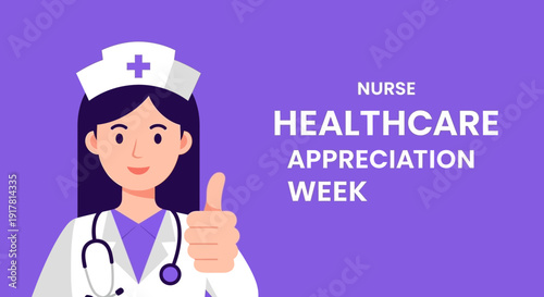 Cheerful Nurse Celebrating Healthcare Appreciation Week With a Thumbs Up Gesture