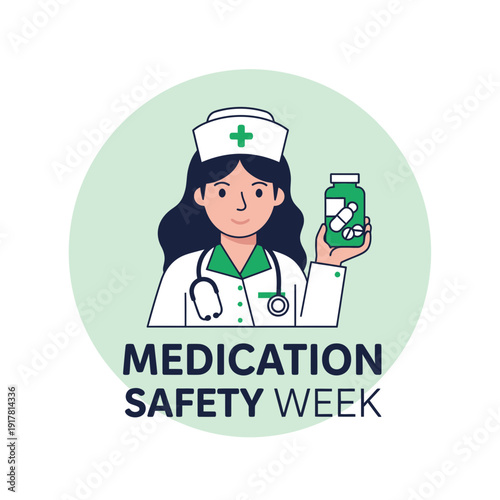 A Nurse Holding Medicine Bottle Symbolizing Medication Safety During Health Awareness Week Campaign