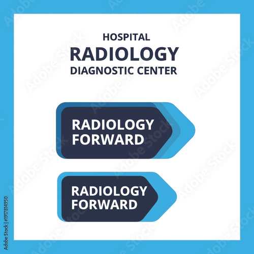 Clinical Radiology Center Signage Indicating Directional Radiology Services Within A Hospital