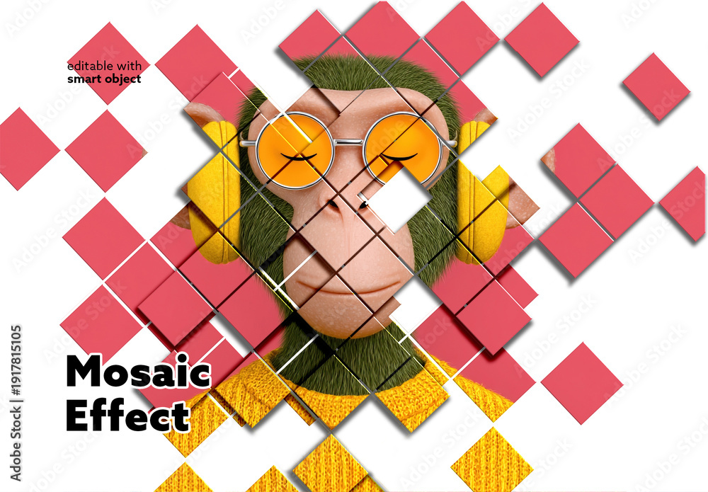 Powerpoint Mosaic Effect Mosaic Photo Effect Stock Template | Adobe Stock