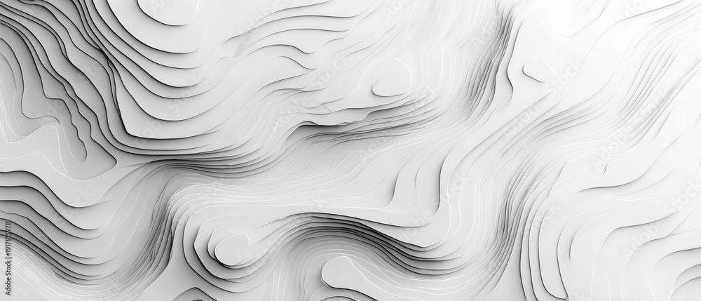 Fototapeta premium Minimal Topography Map Background with Curved Contour Lines and Landscape Texture