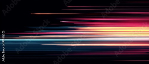 Dynamic Light Streaks with High Speed Motion Blur on Dark Background