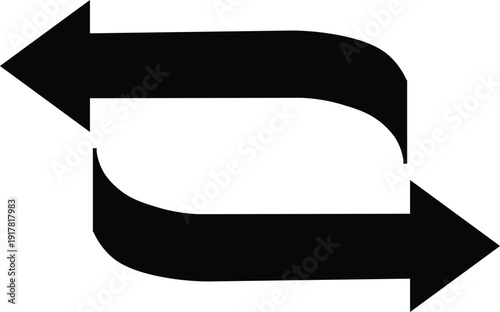 Black Curved Exchange Arrows for Business Process and Cycle Concept, business info graphics, logistics presentations, app navigation icons, and modern web design.